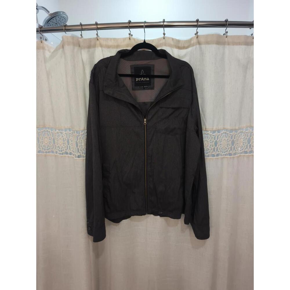 Prana Mens Transit Range Full Zip Windbreaker Jacket Medium M Charcoal